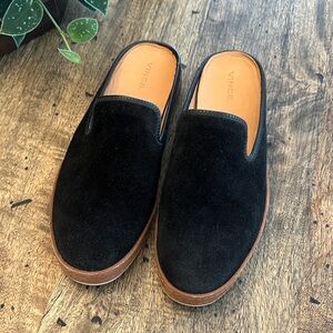Vince Woman's Black Suede Clogs
